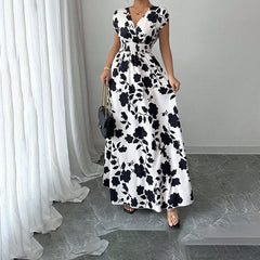 V-Neck Maxi Elegant Dress