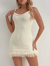 Fringe Hem Knit Cami Dress