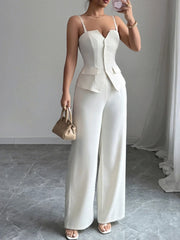Button Front Cami and Pants Set