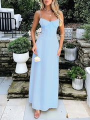 Lace-Up Solid Cami Dress