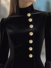 Bell Sleeve Mini Dress with Front Button