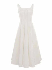 A-Line Silhouette Midi Sleeveless Dress