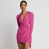 Knot Skirt Bow Right Angle Shoulder Dress