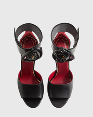 Mae Rhinestone Flower Strap Pumps In Black