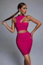 Bandage Evening Dress Sleeveless Waist-baring Dress