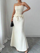Smocked Ruffled Hem Cami and Maxi Skirt Set