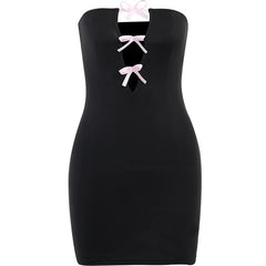 Tube Top Cross Tied Dress