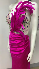 Alyia Feather Gown Pink Dress