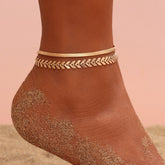 Chain Snake Bones Anklet Two-piece Set