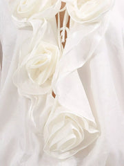 Flower Ruffled Long Sleeve Dress