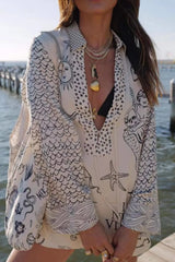 Nautical Print Top and Shorts Set