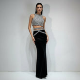Chic Rhinestone Evening Party Dress