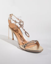 Abcde Rhinestone Chain Strap Sandals