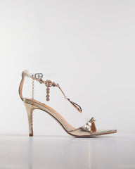 Abcde Rhinestone Chain Strap Sandals