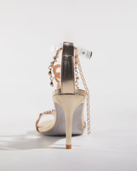 Abcde Rhinestone Chain Strap Sandals