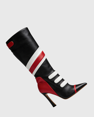 Amedea Knee High Splicing Biker Boots