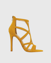 Aradia Strap Gladiator Suede Sandals In Yellow