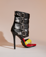 Baba Buckle Deconstruct Thong Sandals In Black