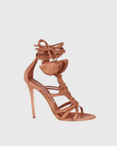 Cahid Woven Lace Up Sandals In Brown