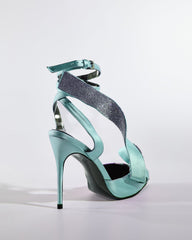 Crocifissa Spiral Rhinestone Bow Pumps In Mint