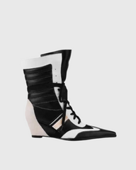 Dai Lace Up Wedge Boxing Boots In Black