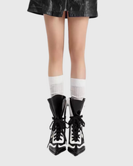Dai Lace Up Wedge Boxing Boots In Black