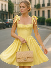 Tie-Shoulder Square Neck Mini Dress