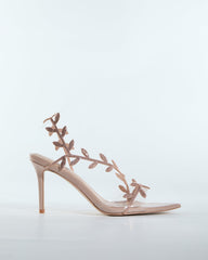 Ealar Rhinestone Leaf Slingback Sandals In Blush