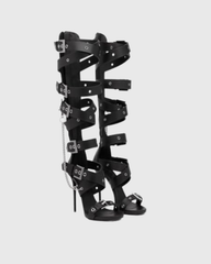 Earleen Buckle Knee High Gladiator Sandals