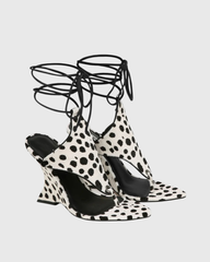 Eki Lace Up Wedge Sandals In Spot Print