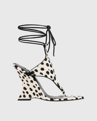 Eki Lace Up Wedge Sandals In Spot Print