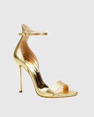 Evelina Glitter Strap Sandals In Gold