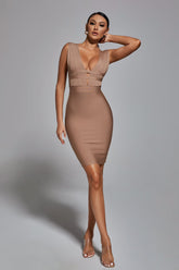 Careiga V Neck Bandage Party Dress