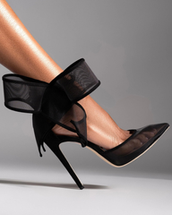 Fioralba Sheer Bow Pumps In Black