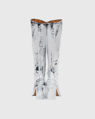 Fiore Paint Effect Tabi Knee High Boots