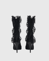 James Lace Ankle Boots In Black