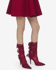 James Lace Ankle Boots In Bloody Red