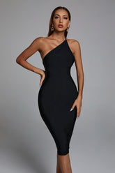 Lura One Shoulder Midi Cocktail Dress