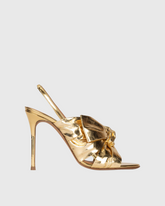 Jiana Ruch Metallic Bow Slingback Sandals In Gold