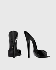 Jolie Patent Leather Mules In Black