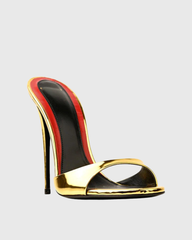 Jolie Patent Leather Slippers In Gold