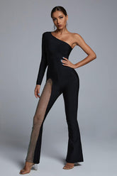 One-shoulder Diamond Jumpsuit