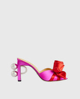 Keily Satin Flower Mules In Pink