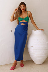 Henna Satin Cutout Vacation Dress