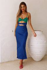 Henna Satin Cutout Vacation Dress