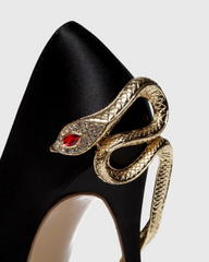 Eadgar Rhinestone Snake Heels In Black