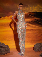 Charming Rhinestone Party Dress