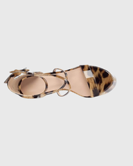 Lyla Leopard Print Cross Strap Platform Sandals