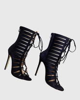 Maura Lace Up Cutout Ankle Boots