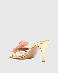 Maurizia Vintage Flower Mules In Gold